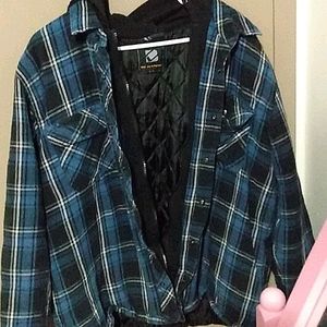 BC Clothing - Blue Plaid Men's Jacket - XL